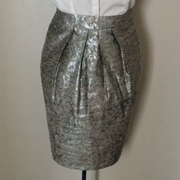 JONES New York Silver Metallic Pencil Skirt - Picture 11 of 12